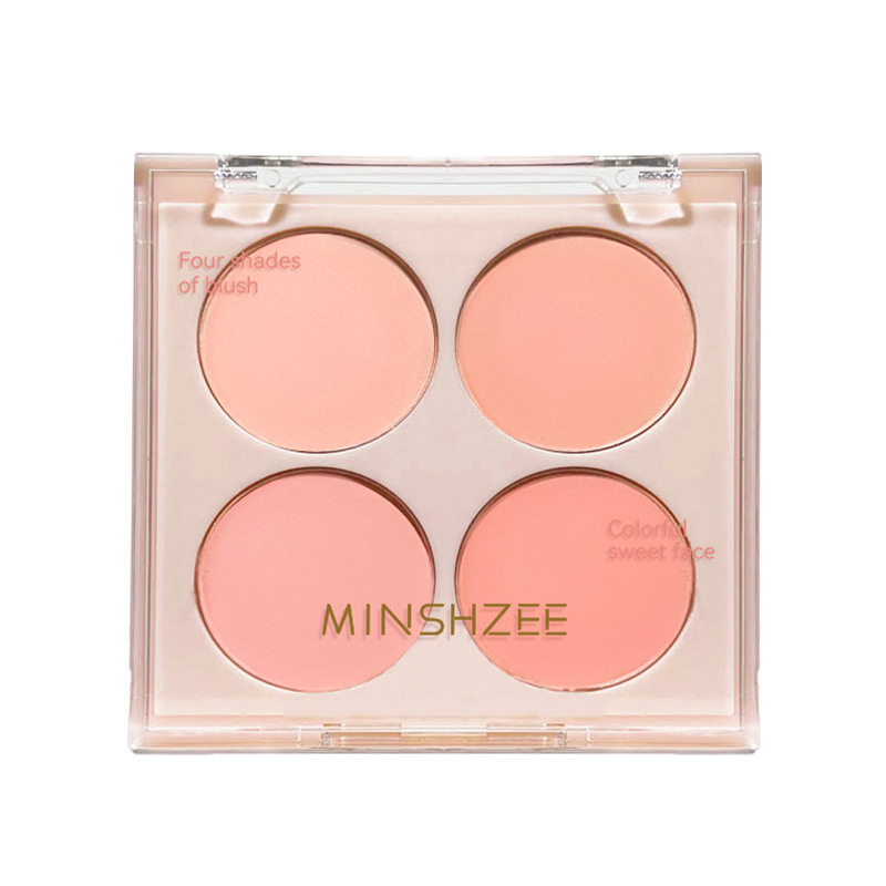 MINSHZEE Mingxizhi Four-color Blush Plate Color Natural Naked Makeup Whitening Plate Matte Chill Purple Rouge