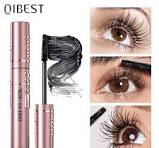 QIBEST Mascara Waterproof 4D Silk Fiber Curling Volume Lashes Thick Lengthening Nourish Eyelash Extension High Quality Makeup