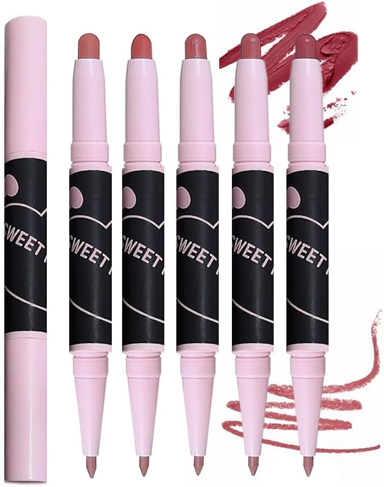 SWEETMINT #03 Lip Pen, Non-Fall Lipstick, Lip Liner, Long Lasting, High Color, Double-Ended Model, Multi-functional, Matte, Glossy, Waterproof