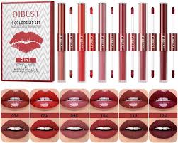 QIBEST 2 In 1 Matte Liquid Lipstick And Mirror Lipgloss Cosmetic Waterproof Lip Glaze Double Head Long-lasting Lip Tint Makeup