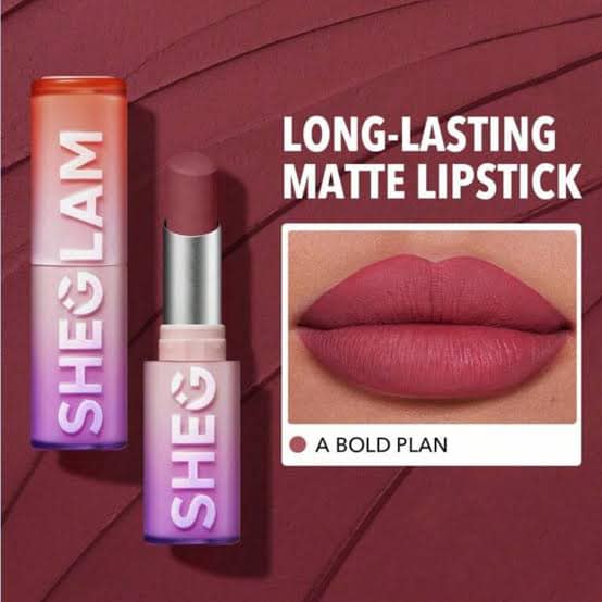 SHEGLAM Dynamatte Boom Waterproof Matte Lipstick Long Lasting Transfer Proof Lip Stick - A Bold Plan