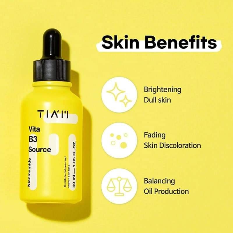 TIAM Vita B3 Source, 10% Niacinamide Serum, 2% Arbutin, Hyperpigmentation, Dark Spot Treatment, 1.35 Fl Oz