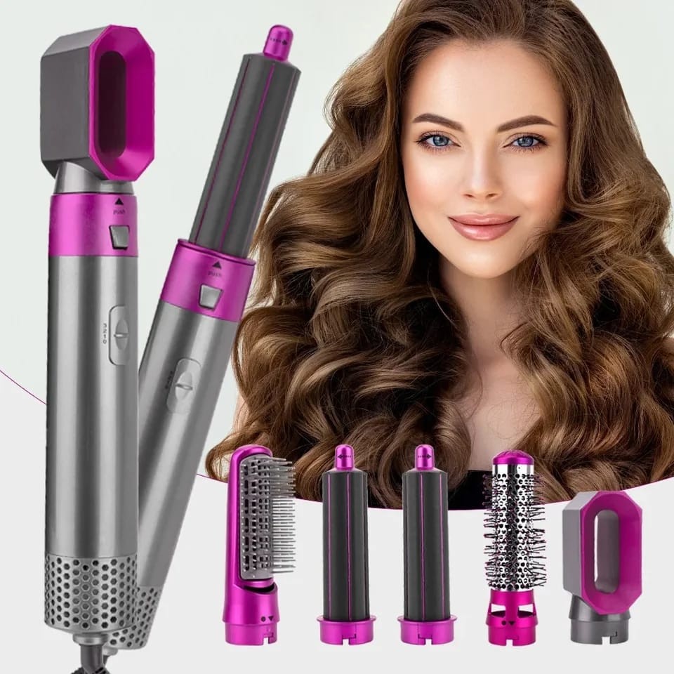 Drumstone Pro Latest 5in1 Multifunctional Hair Dryer Styling Tool, Detachable 5-in-1 Multi-Head Hot Air Comb The Negative Ion Automatic Suction Hair Curler